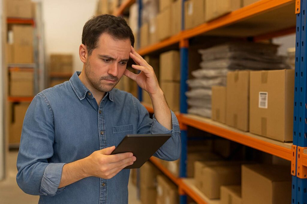 Responsable revisando rupturas de stock